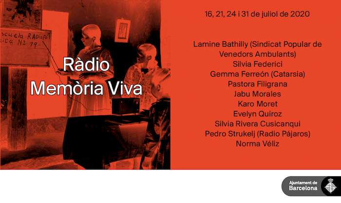 Banner de Ràdio Memòria Viva. Els dies 16, 21, 24 i 31 de juliol de 2020