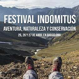 Baner con el texto: Festival Indomitius. Aventura, naturaleza y conservación. 25, 26 y 27 de abril en Barcelona.