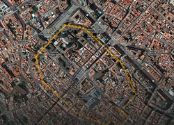 Traçat del perímetre de la muralla romana de Barcelona
