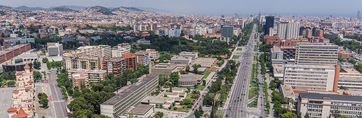 Vista aérea de la zona universitaria de Barcelona