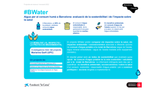 BWater - Water for human consumption in Barcelona: assessment of sustainability and health impact