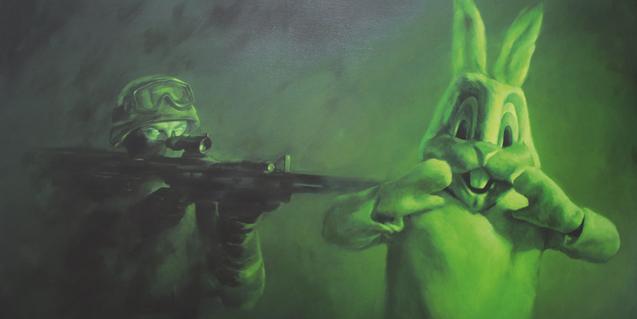 Looking for the white rabbit Una de les obres que formen part de l'exposició