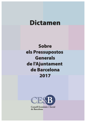 Tapa del dictamen. Figures quadrades en colors pastel