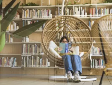 Girl reading in the library
