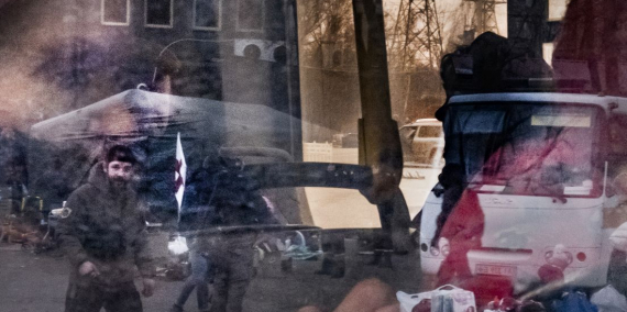 Ucraïna. Evacuació de civils a la ciutat d’Irpín després de l’entrada de soldats russos. Ucraïna recupera el control de la ciutat a finals del mes de març (13 de març del 2022). © Ricardo Garcia Vilanova