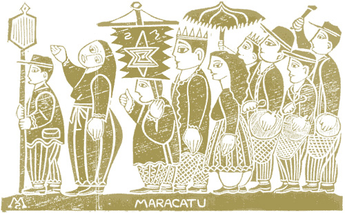 Xilografia representant una comparsa del maracatú de Recife