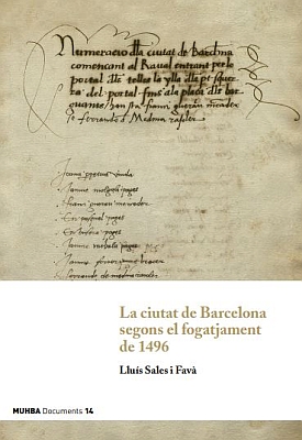 Portada ''La ciutat de Barcelona segons el fogatjament de 1496'