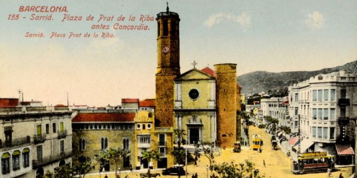 : La plaça de Prat de la Riba (ara plaça de Sarrià) i el passeig de la Reina Elisenda de Montcada vers 1918-1923. Autoria: Jorge Venini. AMDSG