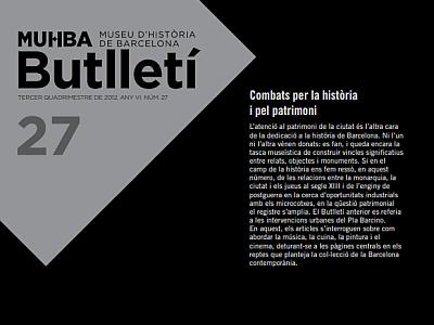 Fragment portada 'Butlletí MUHBA número 27'