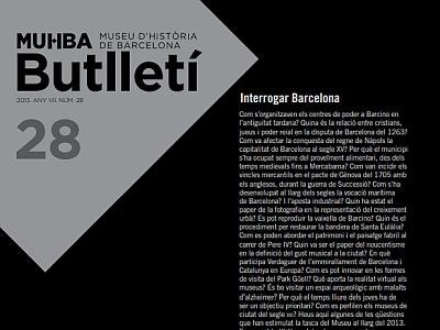 Fragment portada 'Butlletí MUHBA número 28'