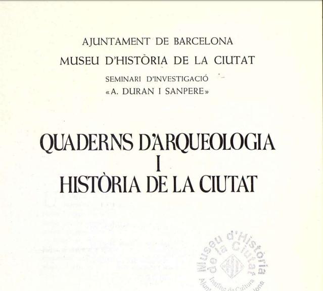 Fragment portada Cuadernos de Arqueología e Historia de la Ciudad