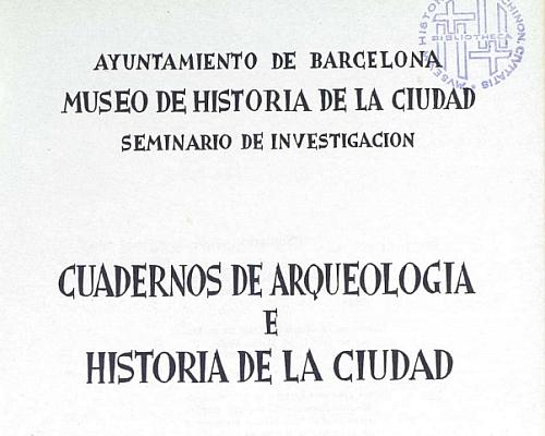 Fragment portada Cuadernos de Arqueología e Historia de la Ciudad