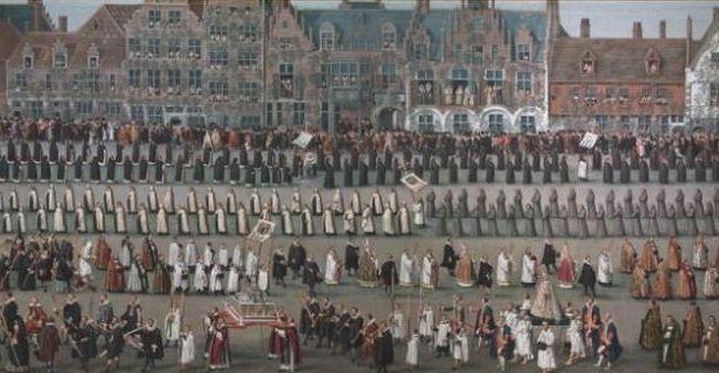 Processó de Nostra Senyora de Sablón a les Festes de l'Ommegang de Brusel.les. Flandes s.VII. 