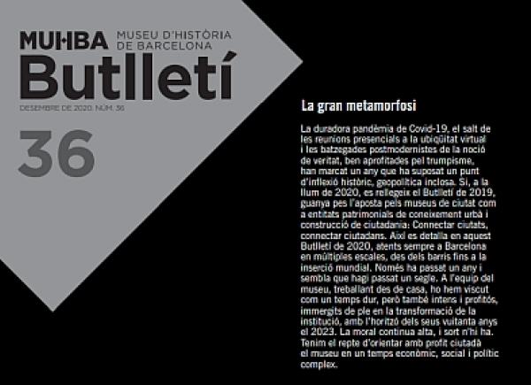 Fragment portada 'Butlletí MUHBA número 36'