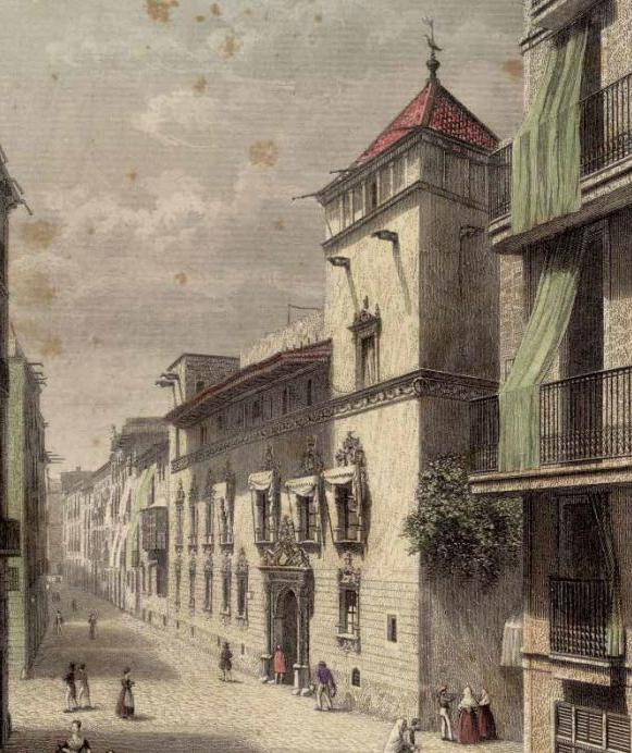 Façana casa Gralla. Gravat, Adolph Rouargue, 1857, AHCB