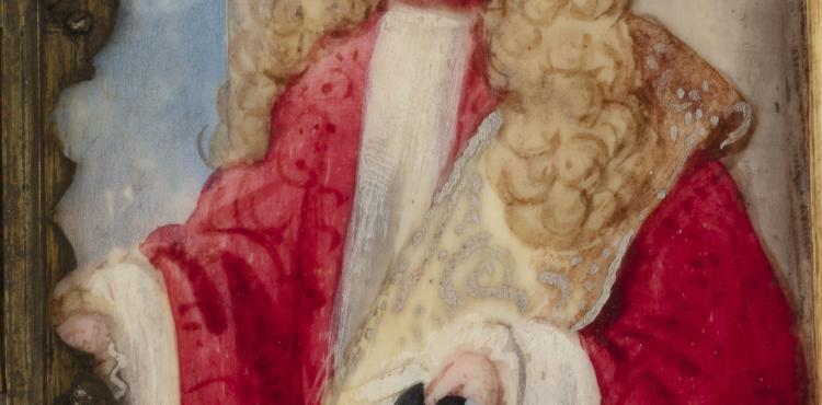 Capsa d’ivori amb incrustacions i retrat de l’arxiduc Carles d’Àustria. Pere Crusells, 1708