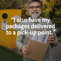 Banner with the text: I also have my packages delivered to a pick-up point.