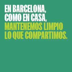 Baner con el texto: En Barcelona, como en casa. Mantenemos limpio lo que compartimos.
