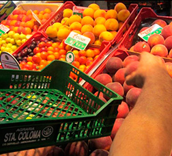 Imatge d'una parada de fruites d'un mercat