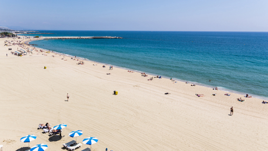 Vista aèria de la platja del Bogatell Vista aèria de la platja del Bogatell