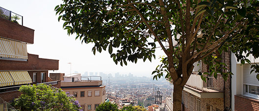 Vista de Barcelona con el cielo congestionado por la polución.