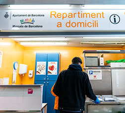 Mercado de la Llibertat. Punto de información sobre el reparto a domicilio